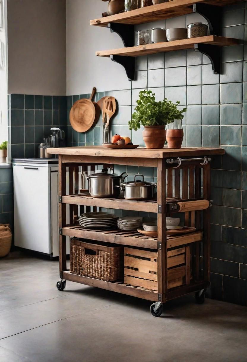 35. Crate Storage on Wheels for Flexibility