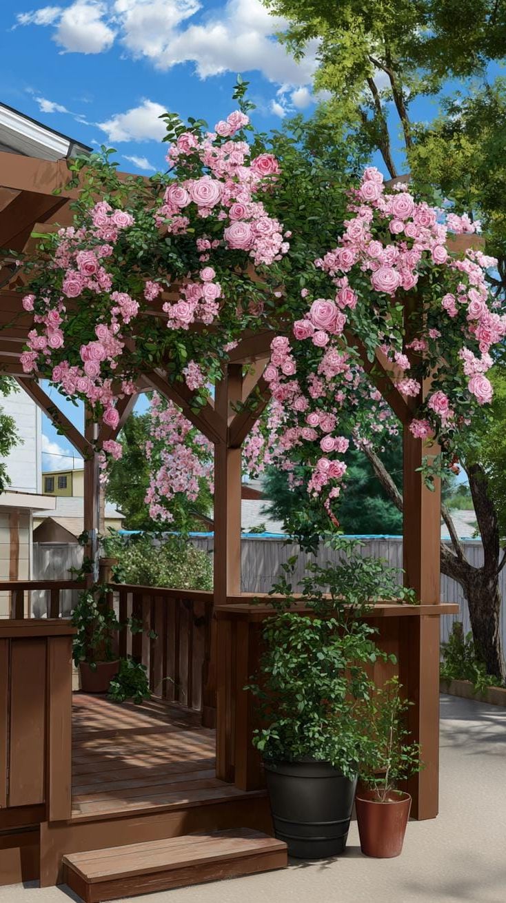 17. Rose-covered pergola opening onto a hidden garden - photo 2