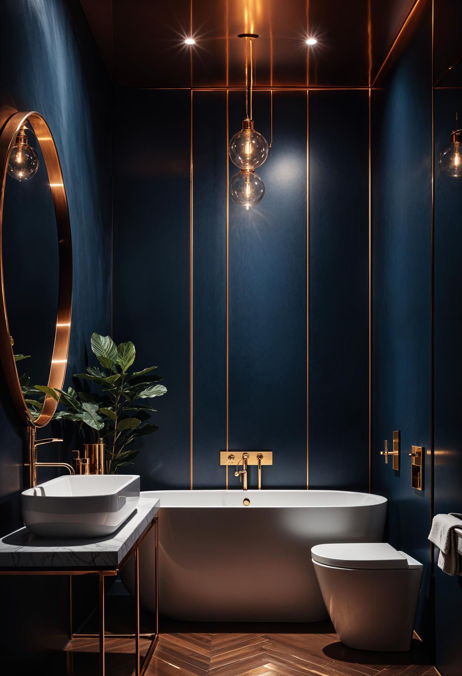 8. Luxe Blue Bathroom Ideas