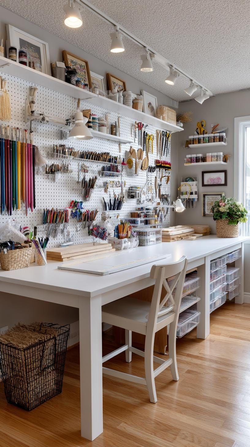 24. DIY Pegboard Setup With Vertical Tool Holders - photo 2