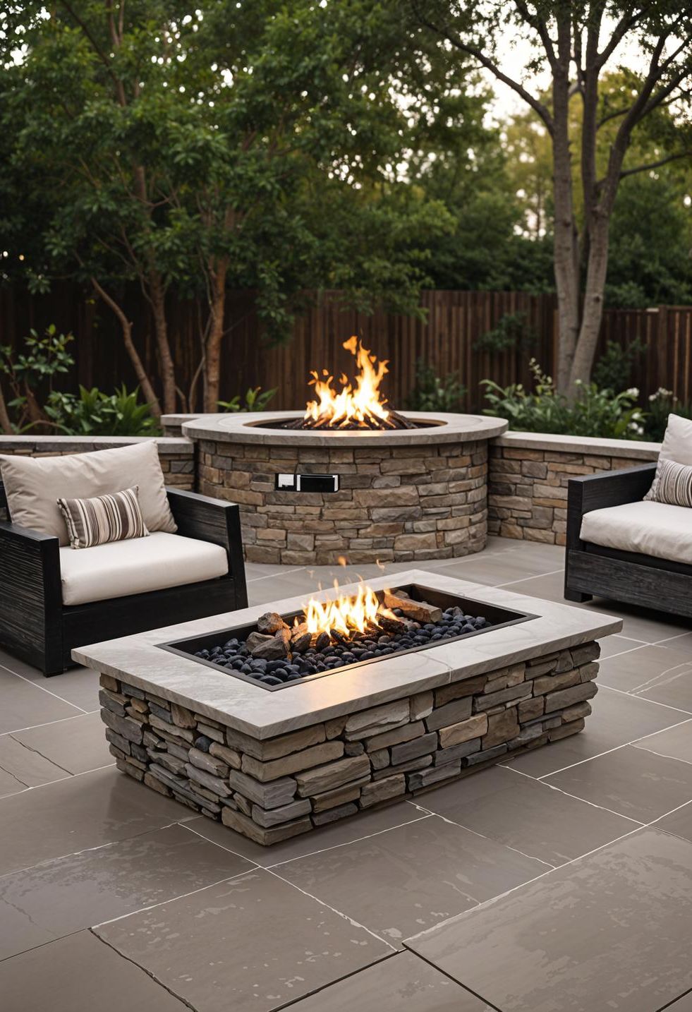 7. Granite Top Gas Fire Pit Ideas