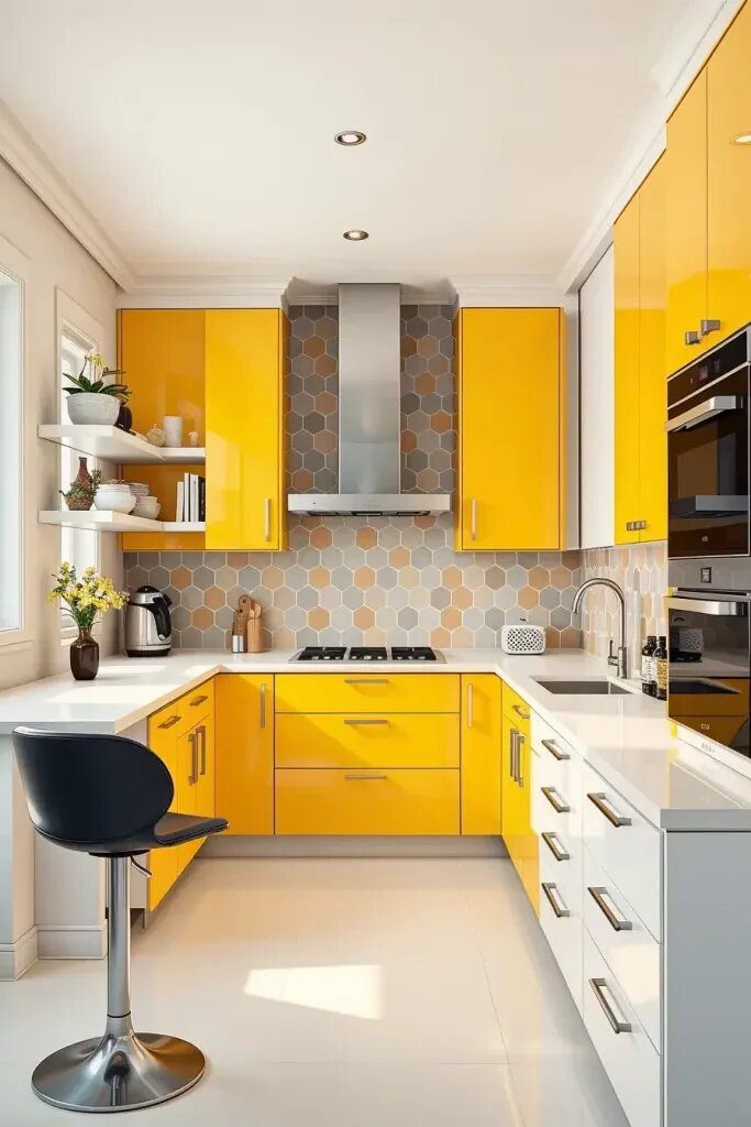 Bold Backsplashes That Pair Well With Yellow Cabinets - photo 2