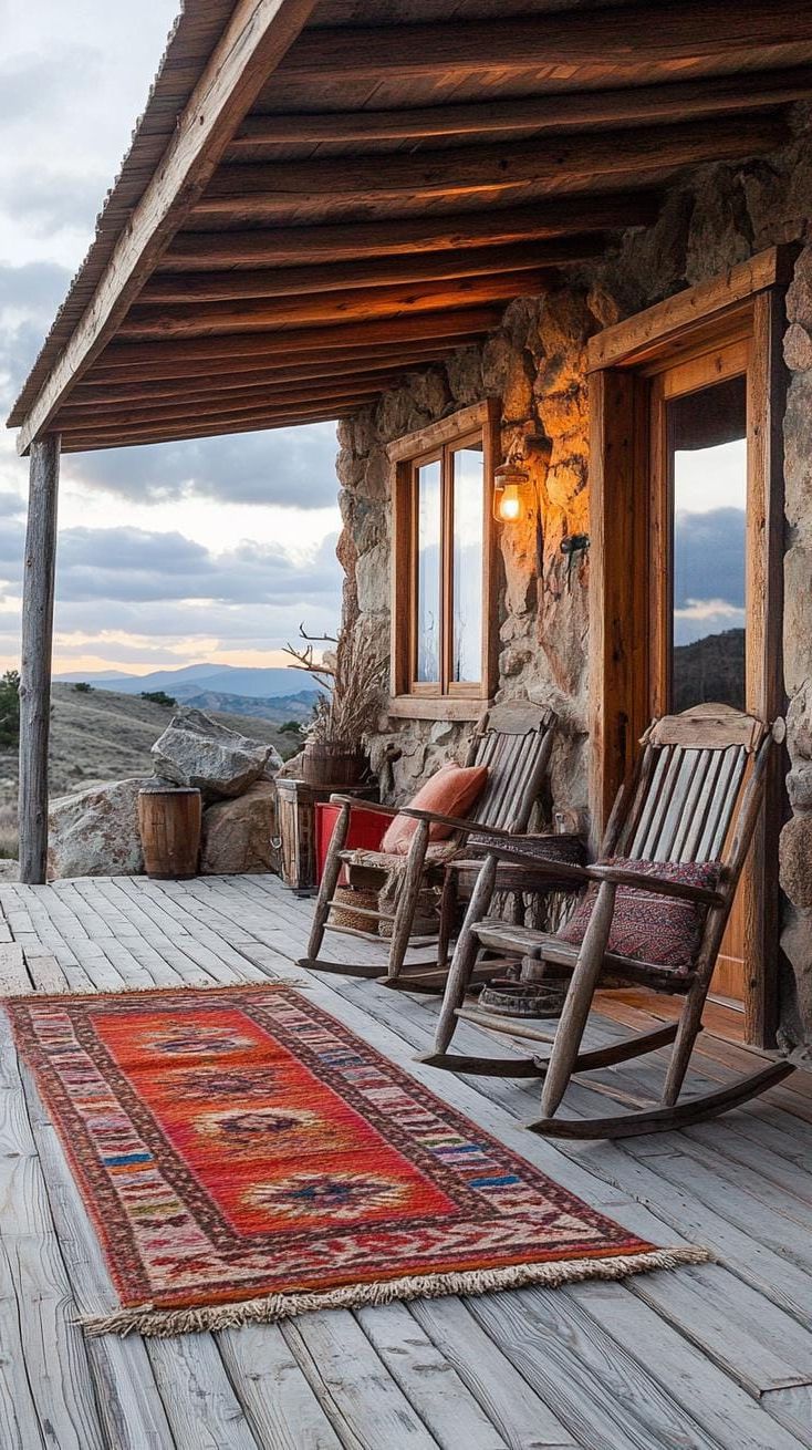 5. Porch Decor With Rocking Chairs and Rugs - photo 2