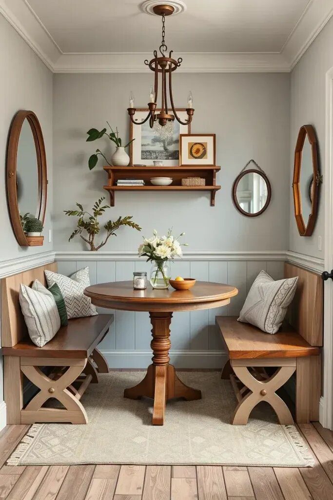 1. Small-Space Farmhouse Dining Room Inspiration