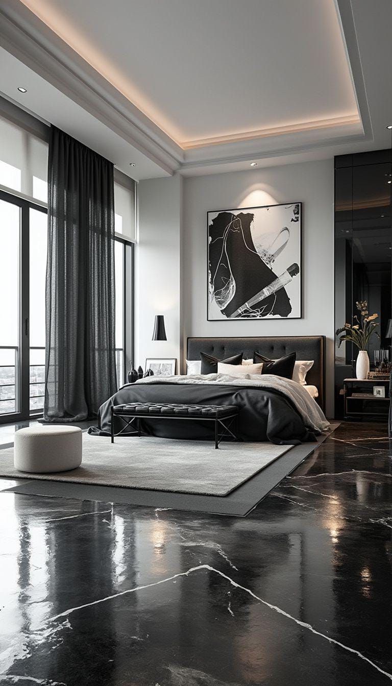 13. Modern Monochrome Loft Design
