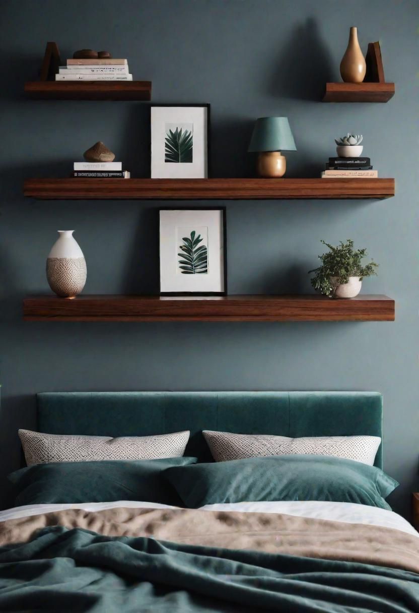 21. Minimalist Floating Shelves for Bedrooms