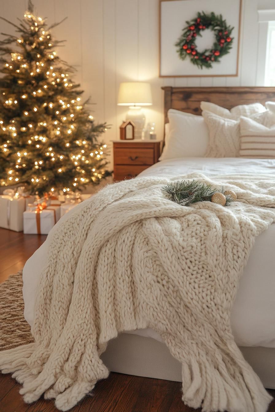 17. Cozy Blanket Ideas for Christmas Bedrooms