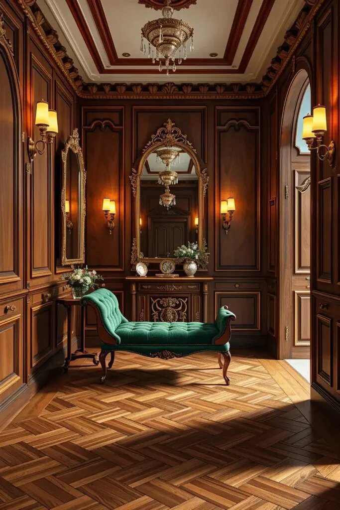 Walnut Paneling for Elegant Hallways