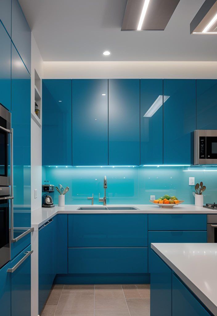 16. Bold Blue Kitchen Design Concepts