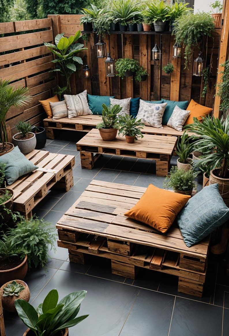 11. Rustic Pallet Furniture for a Boho Patio - photo 2