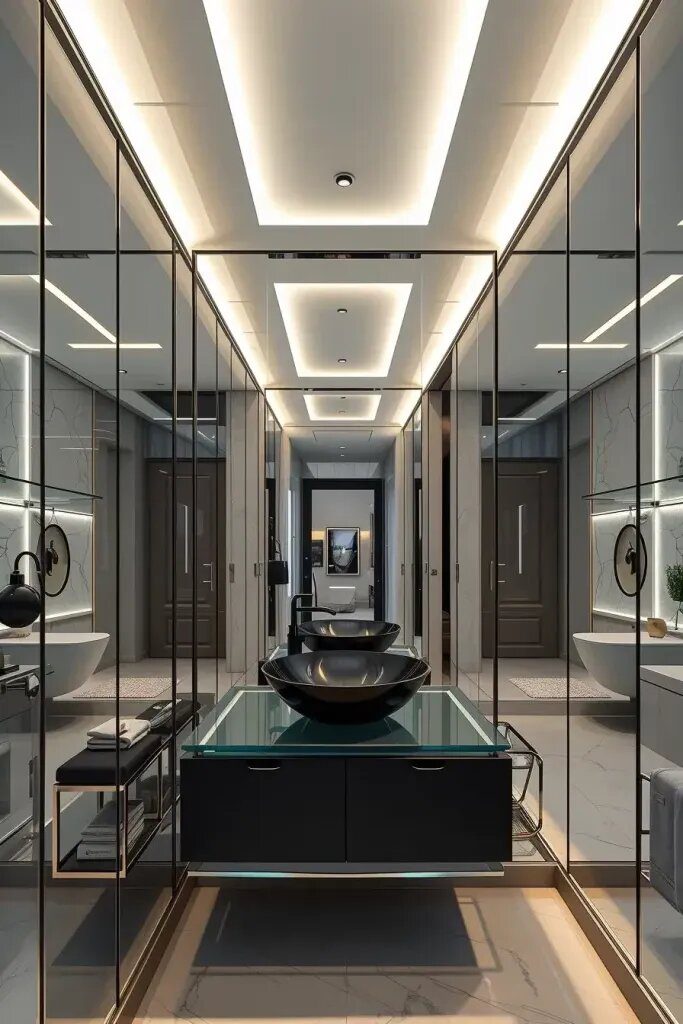 Bathrooms Wrapped in Shiny Mirrors - photo 2