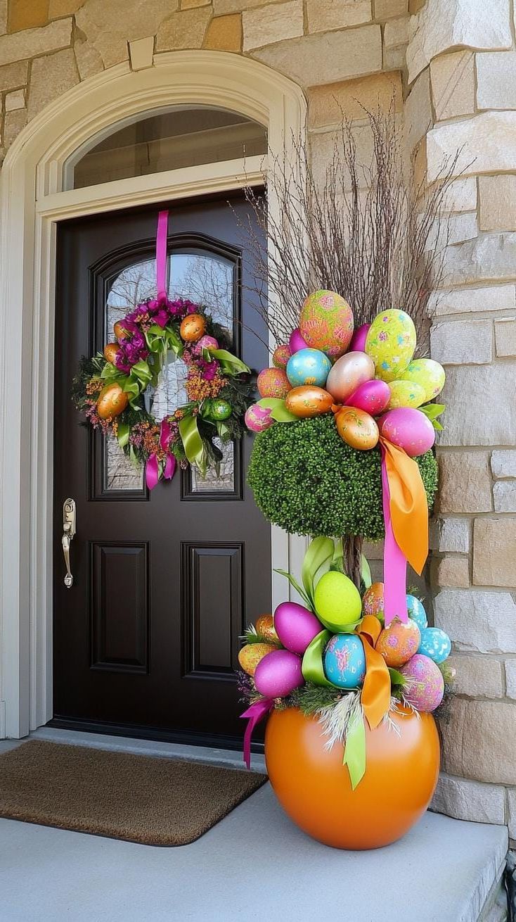 11. Elegant Easter Porch Topiary Showcase - photo 2