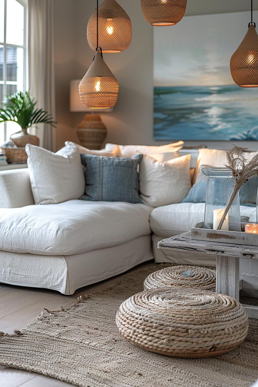 4. Coastal Rope-Wrapped Lamp Bases