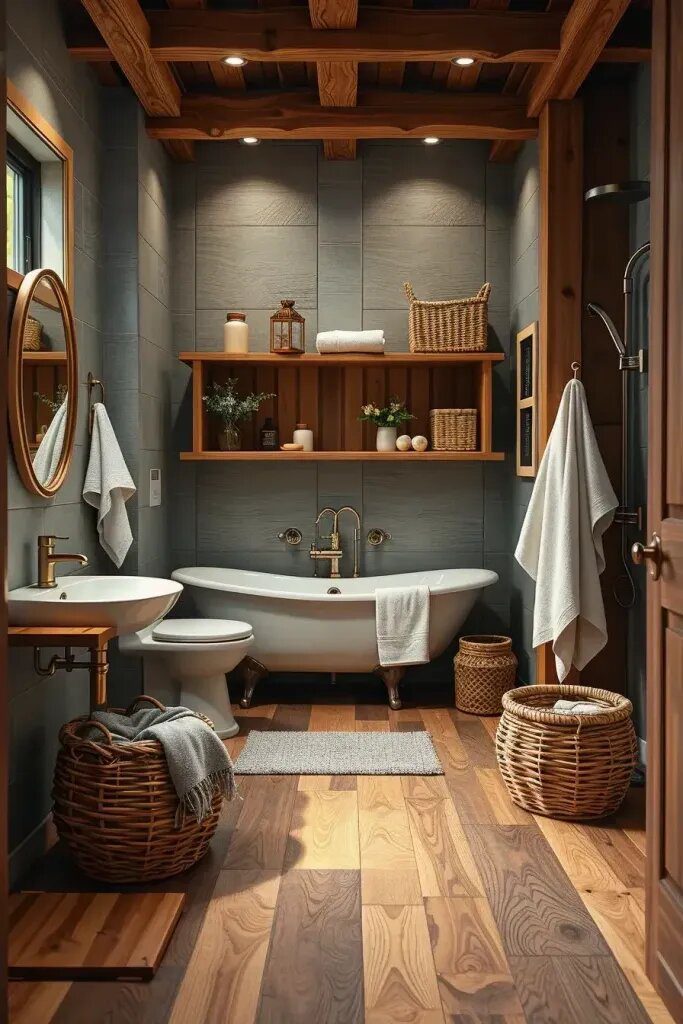 Warm Oak Wood Tile for a Cozy Bathroom - photo 2