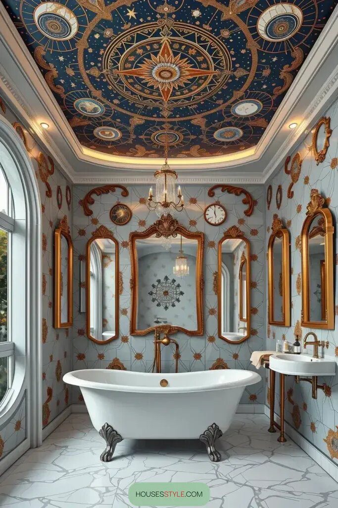 Mosaic Mirror and Ceiling Design Ideas - photo 2