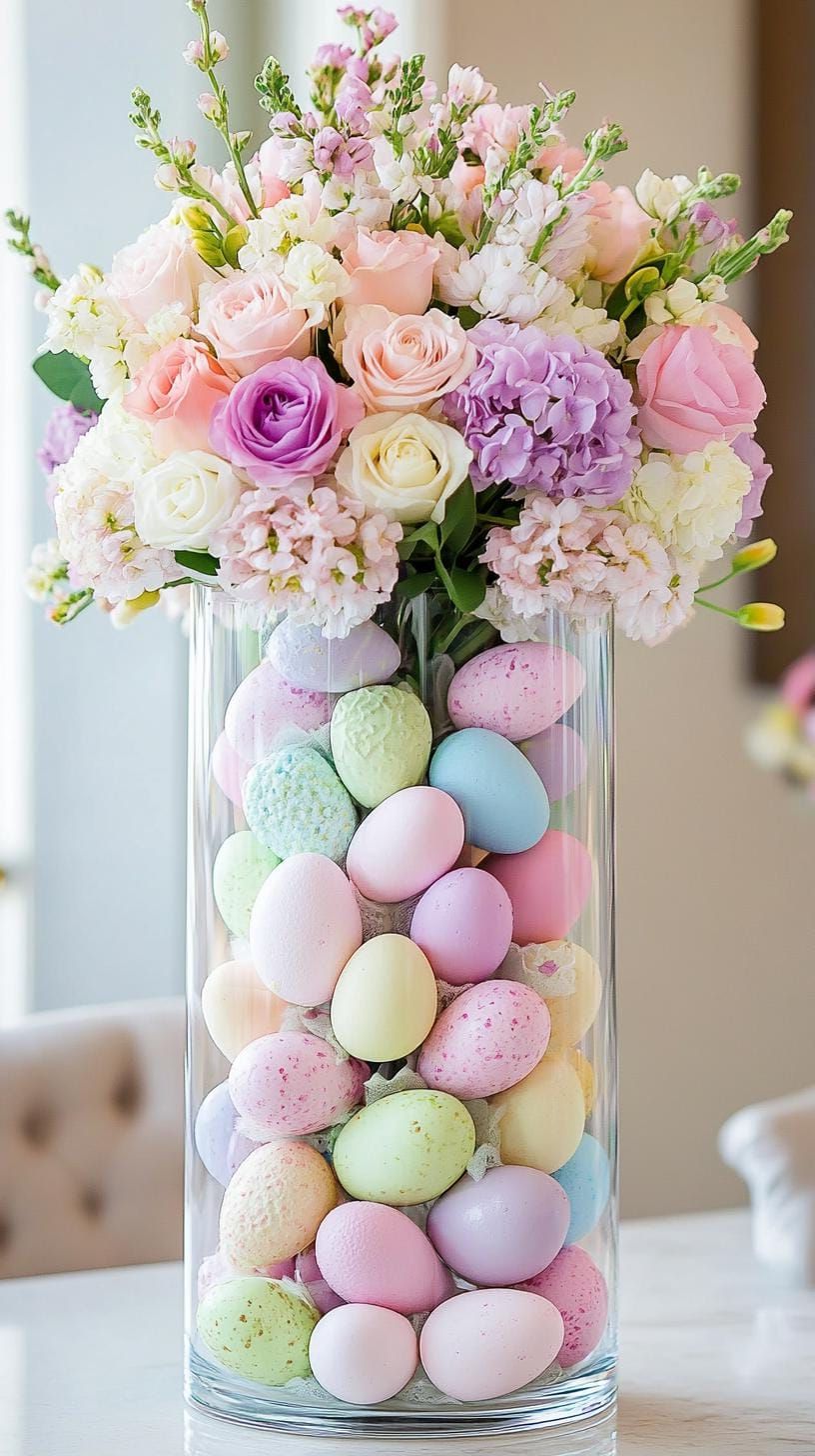 7. Layered Vase With Peeps And Flowers - photo 3