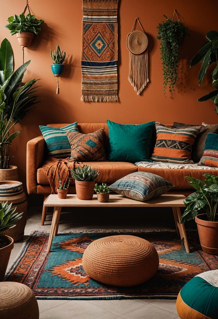 9. Terracotta Eclectic Living Room Style - photo 2