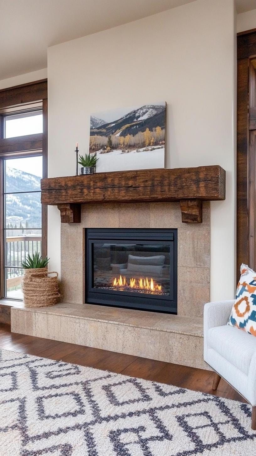 10. Reclaimed Wood Mantels for Modern Fireplaces