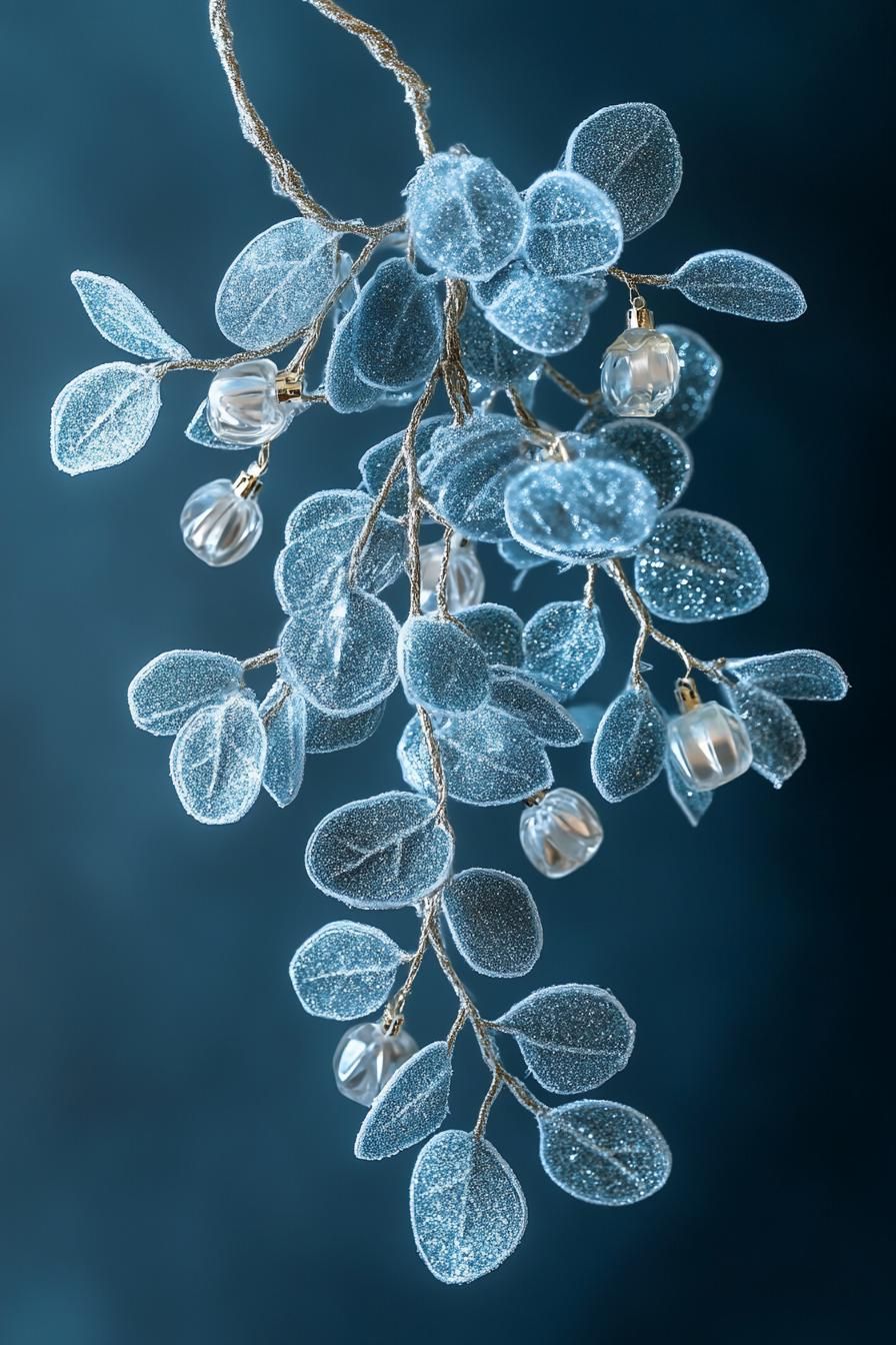 20. Shimmering Blue Mistletoe Accents - photo 3