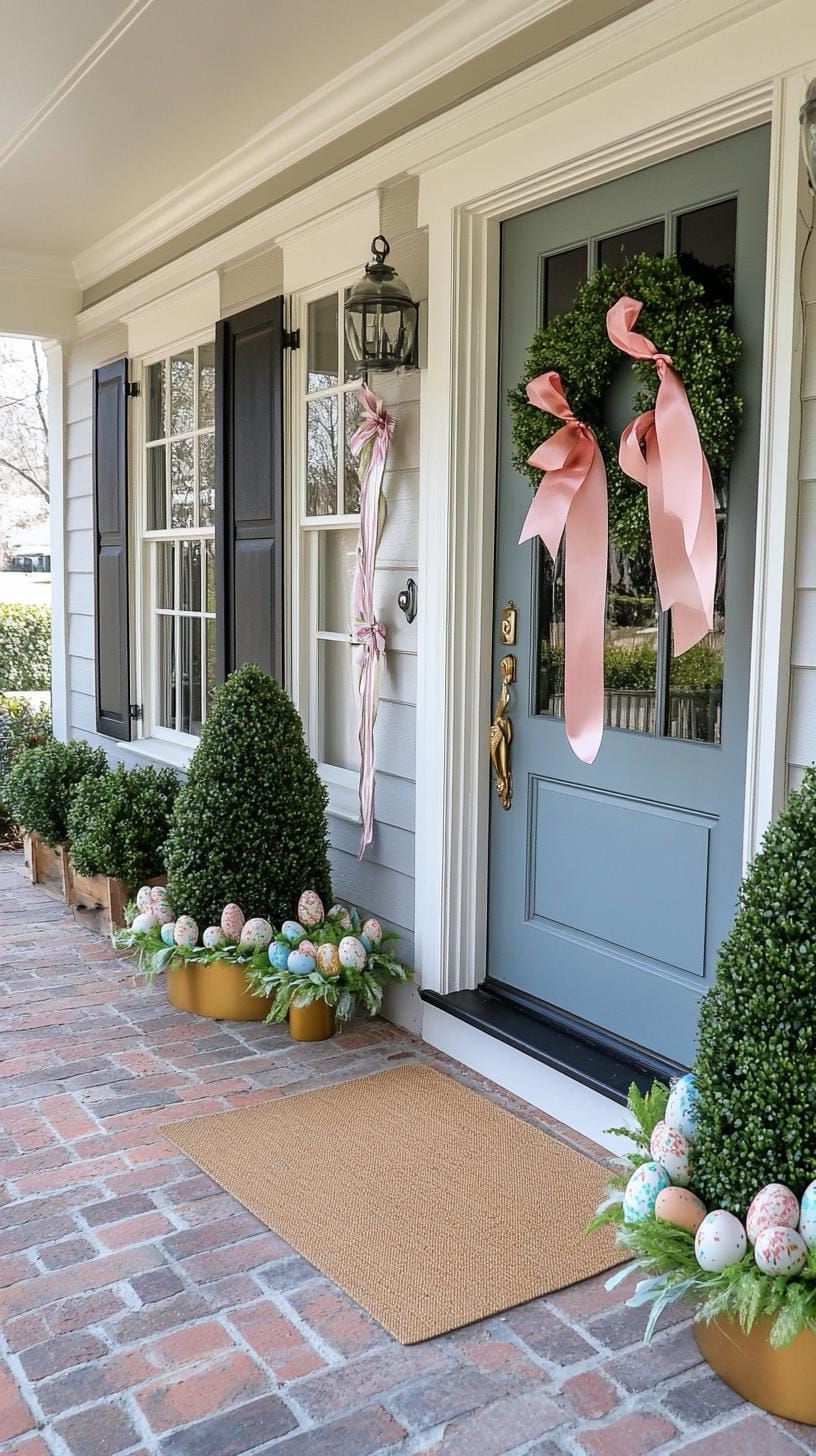 11. Elegant Easter Porch Topiary Showcase - photo 3