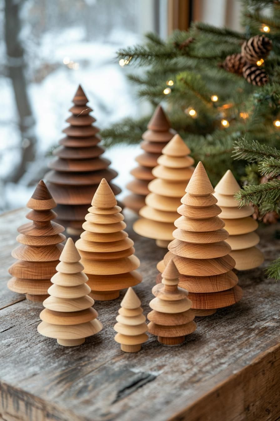 7. Rustic Wooden Christmas Tree Collection