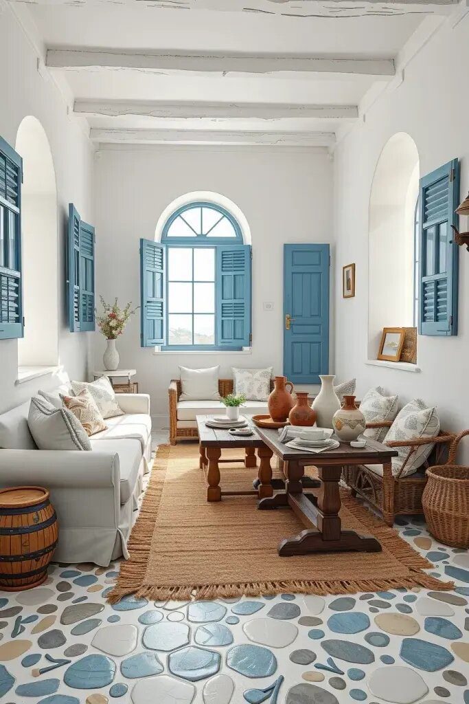 Greek Island Interiors in White and Blue