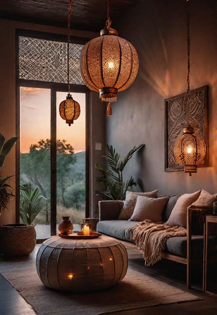 16. Boho Lantern Light Fixtures