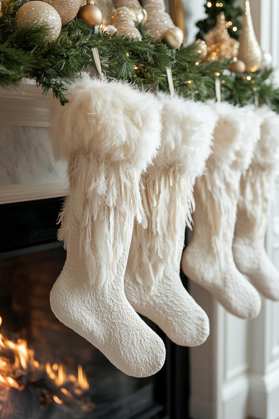 6. Boho Feather-Trimmed Stockings - photo 2