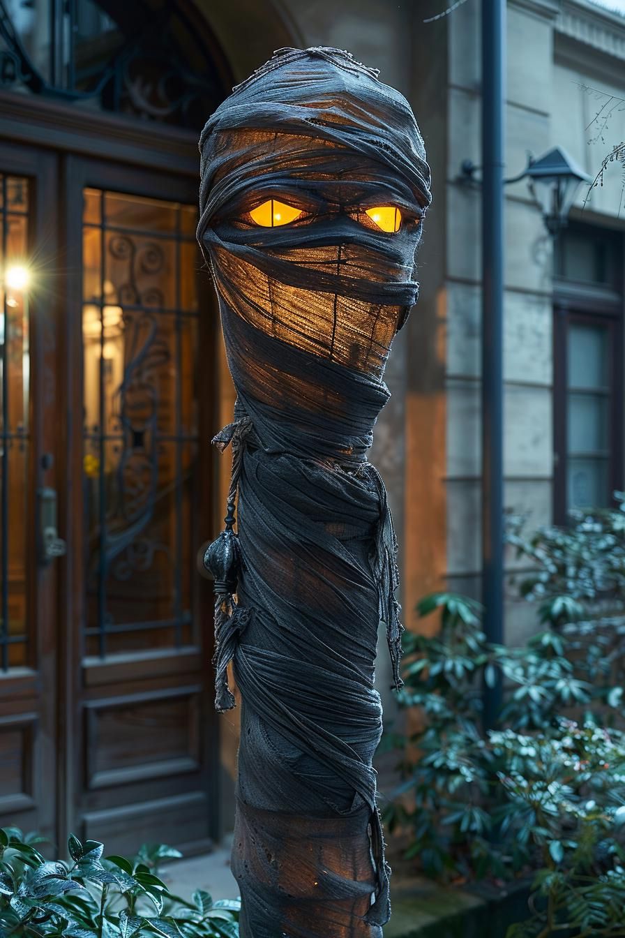 15. Lamp post mummy decor