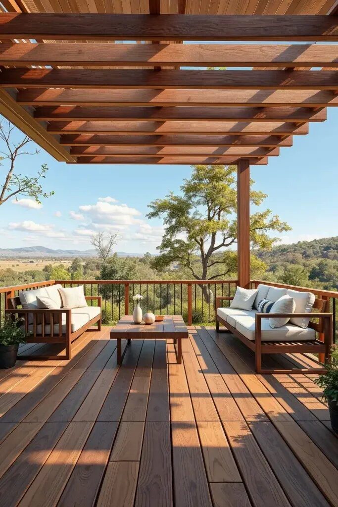 Chic Furnishings for Elevated Wooden Decks