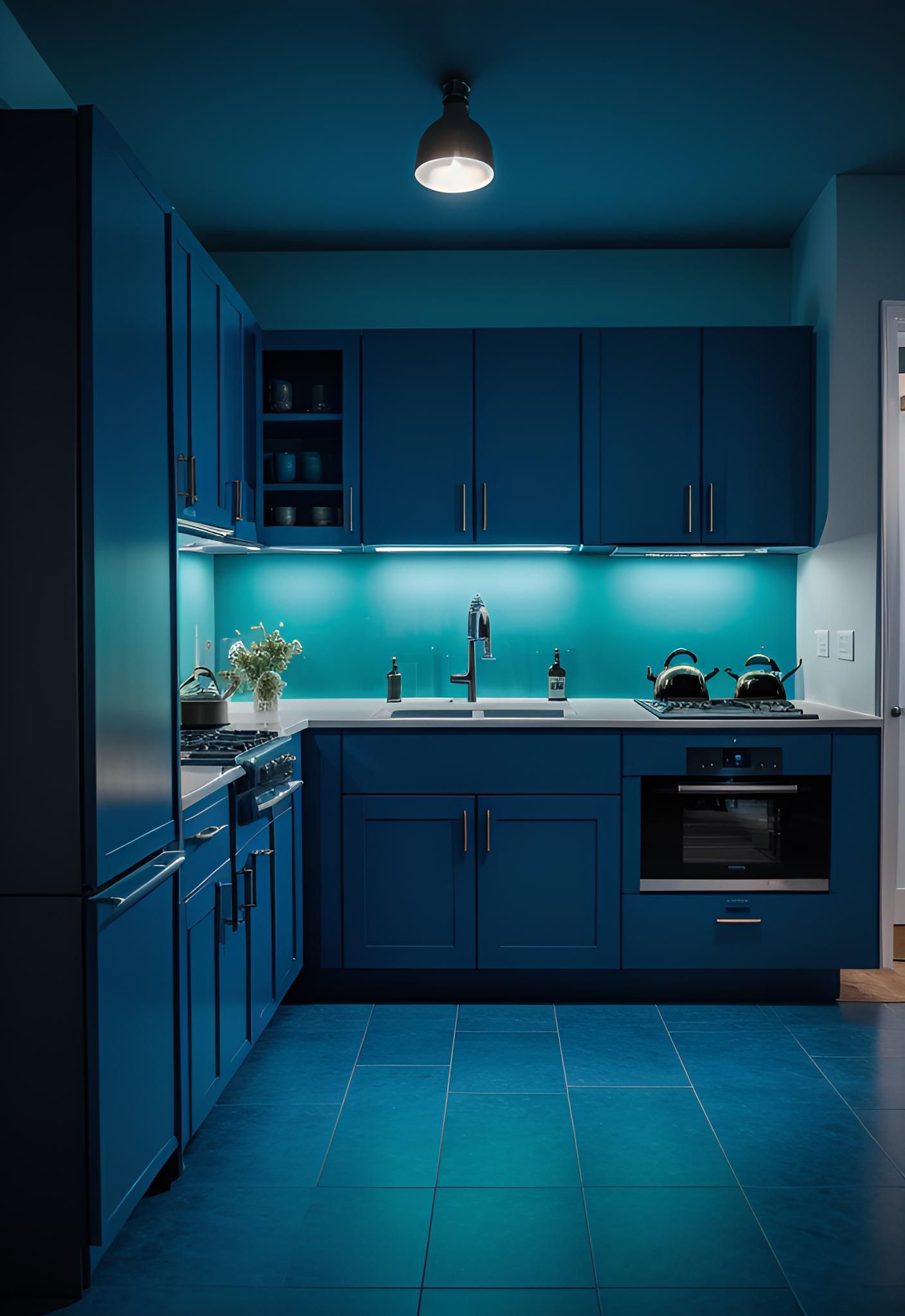 34. Luminous Twilight Blue Cabinet Style