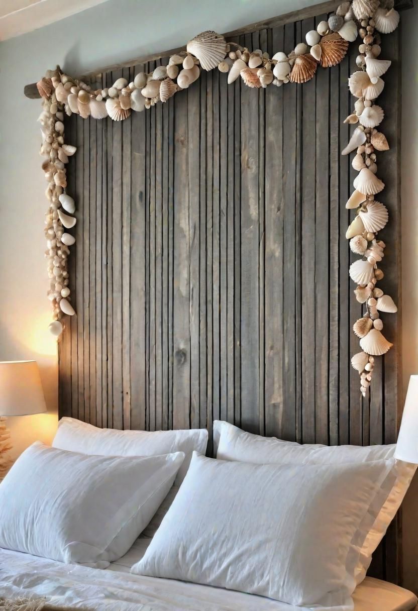 3. Seashell Garland Above the Headboard