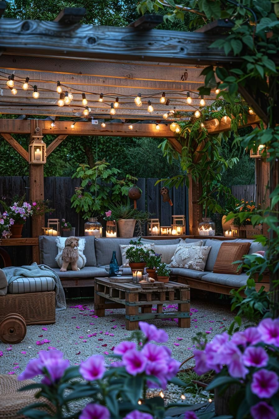11. Cozy Rustic Patio Accents