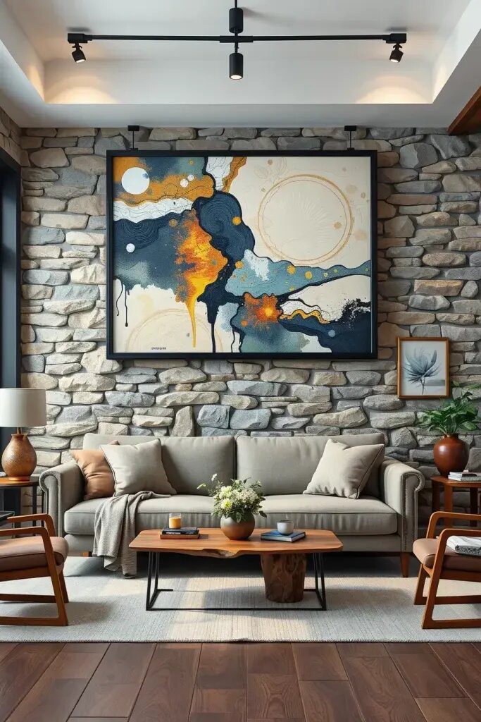 A Blend of Contemporary Art in a Classic Living Room Environment - photo 2