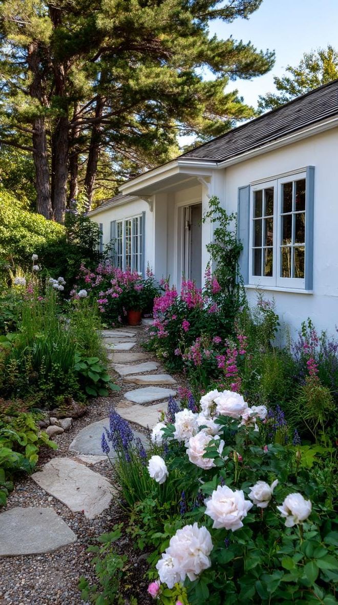 12. A Flower Corridor Between Cottage Walls