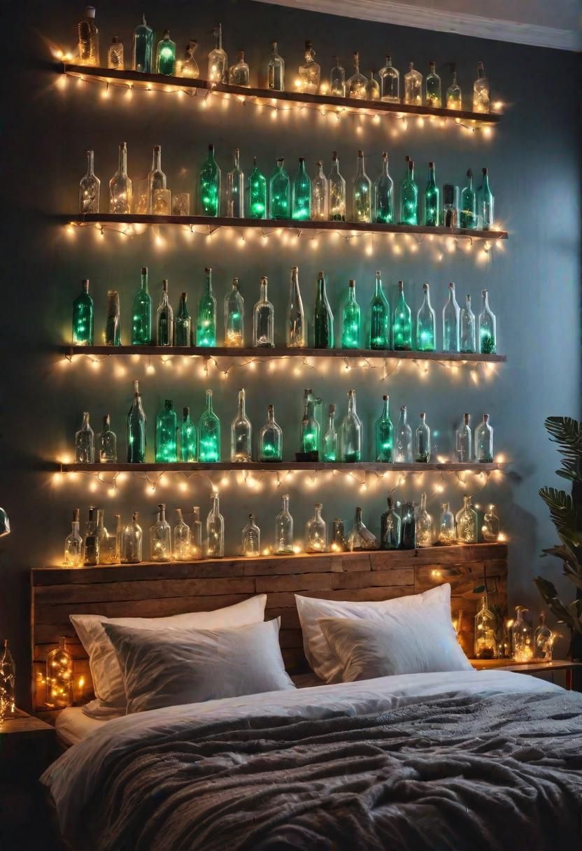 17. Whimsical Bottle Light Display