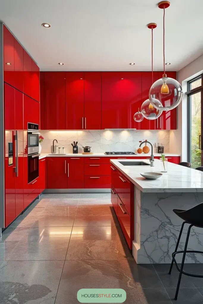 Modern Red Cabinets for Contemporary Kitchens - photo 2