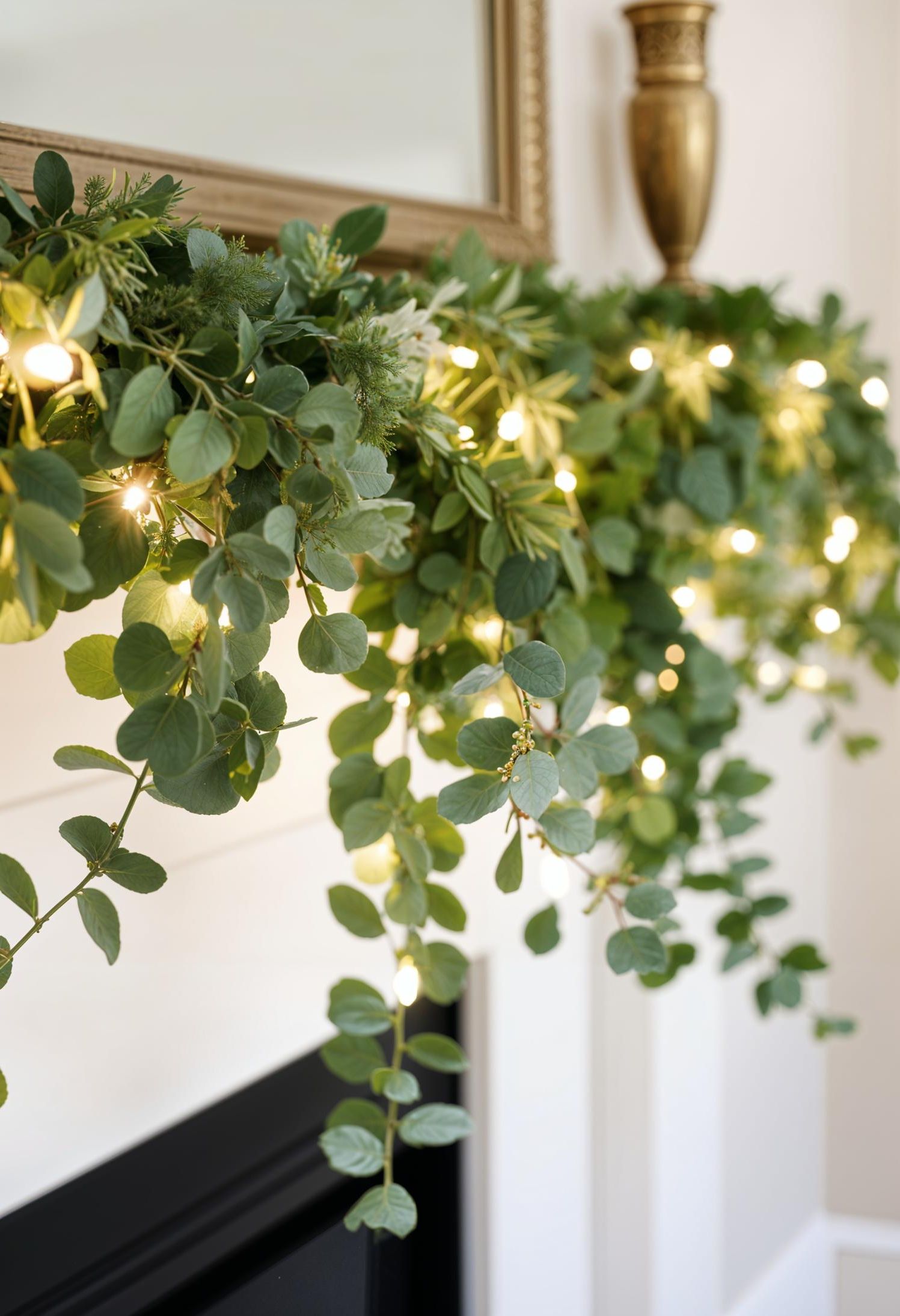 9. Eucalyptus Sprigs with String Lights - photo 3