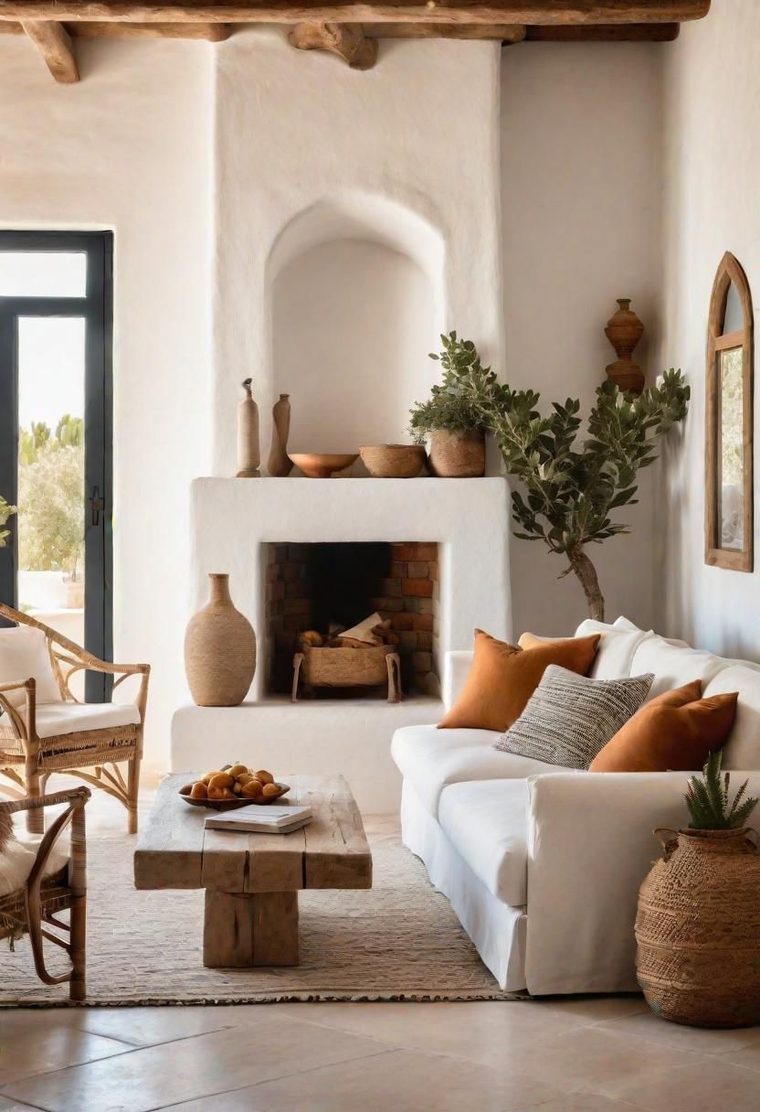48. Whitewashed Mediterranean Style Living Room