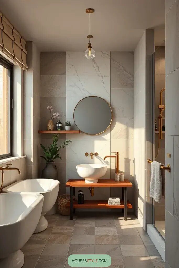 Pair Earthy Tiles with Marble Accents - photo 2