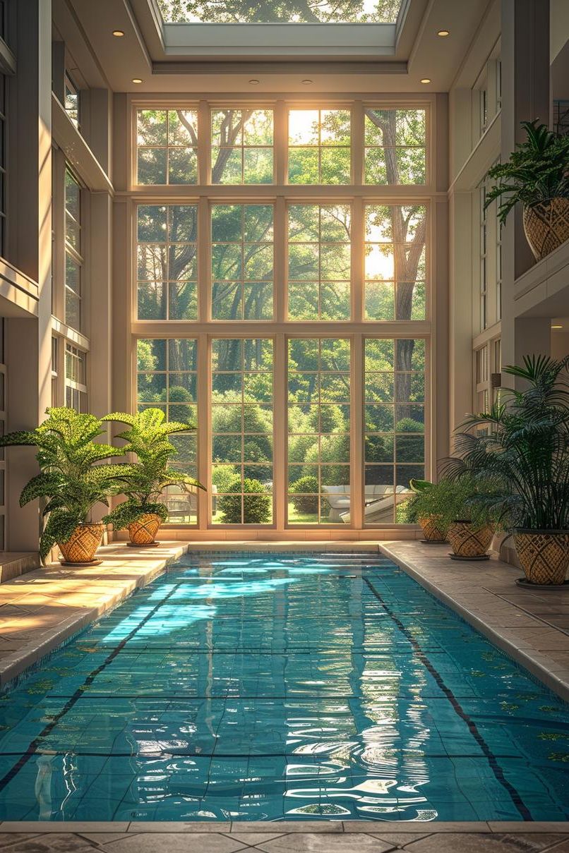 6. Bright Indoor Pool Room Ideas - photo 3