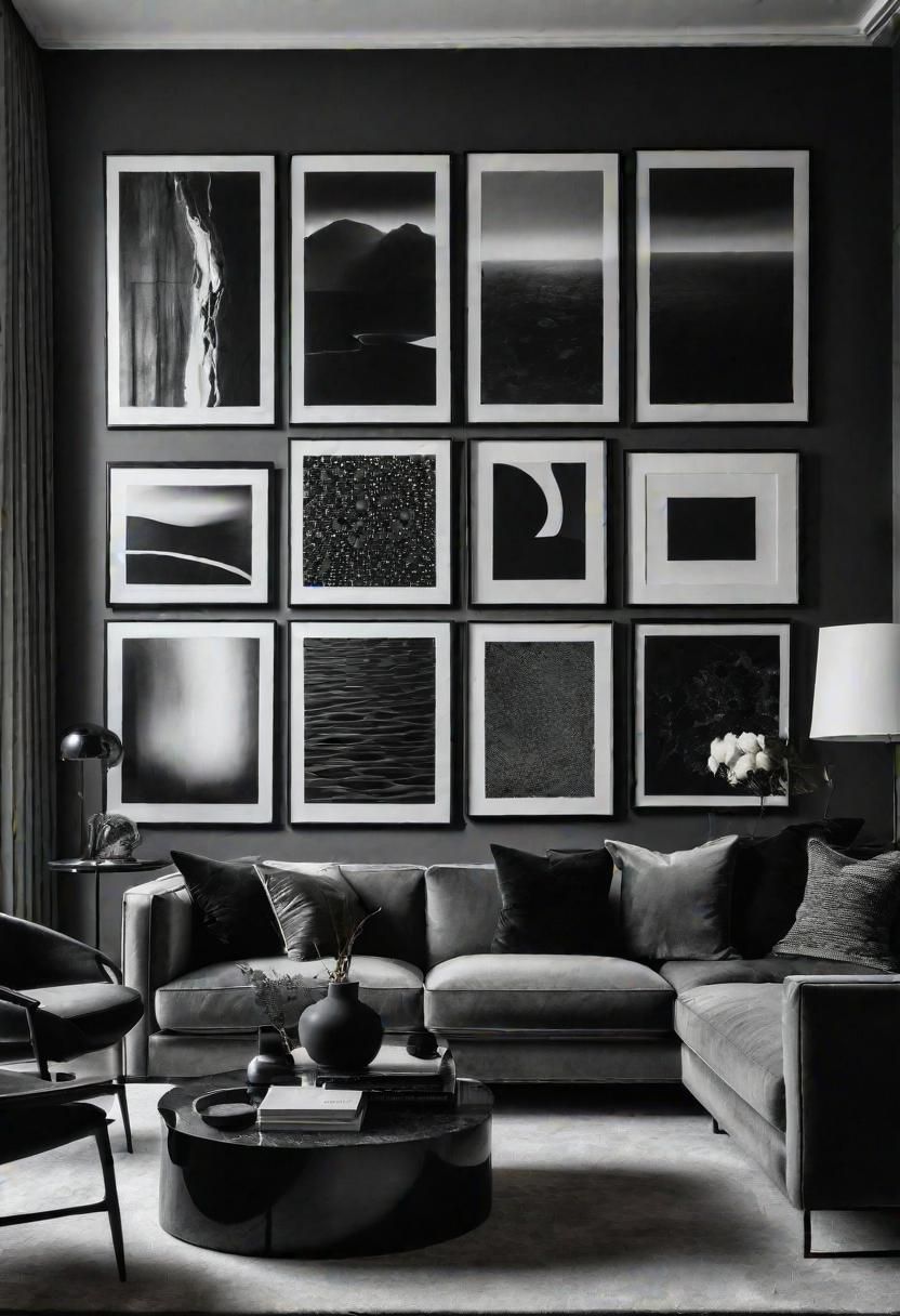 3. Black and White Abstract Gallery Wall