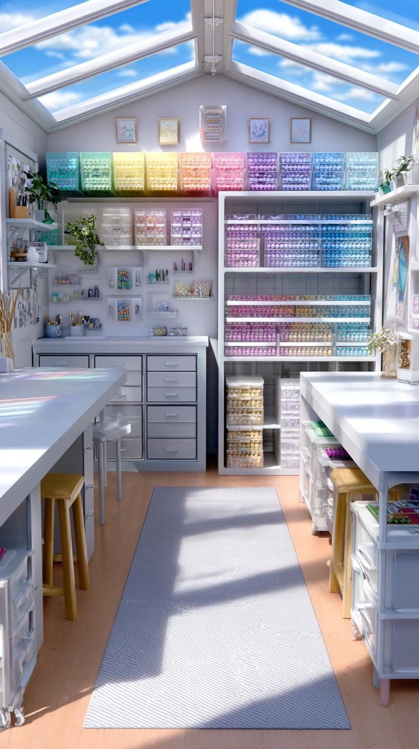 16. Rainbow Pegboard Crafting Shed with Long Work Table - photo 3