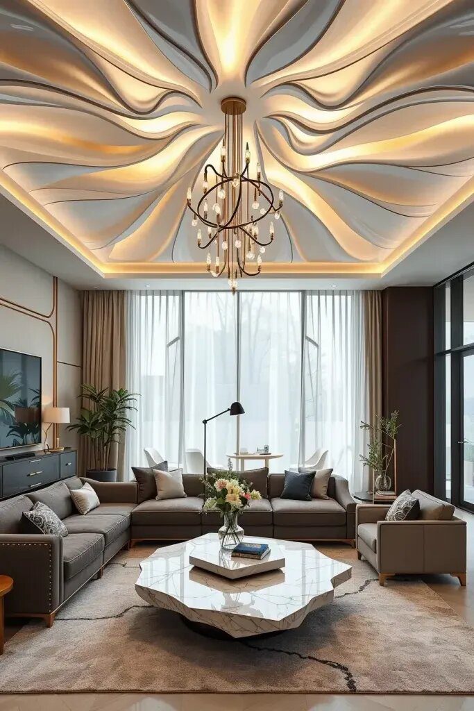 Bold Interiors Featuring Abstract Ceiling Treatments - photo 2