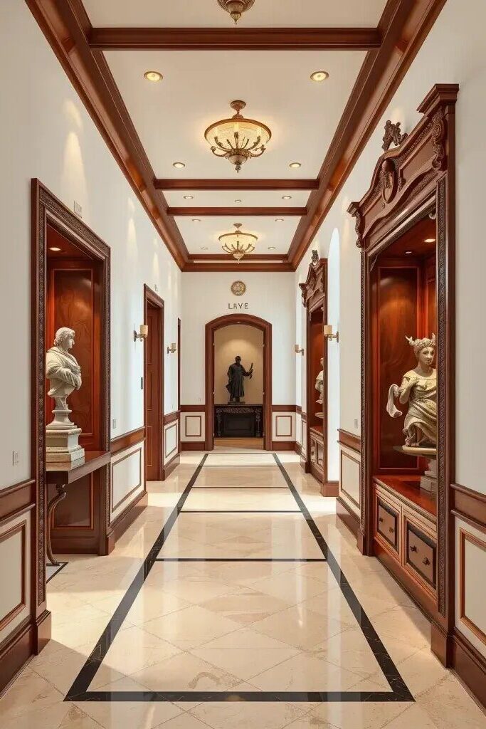 Carved Timber Surrounds for Hallway Niches