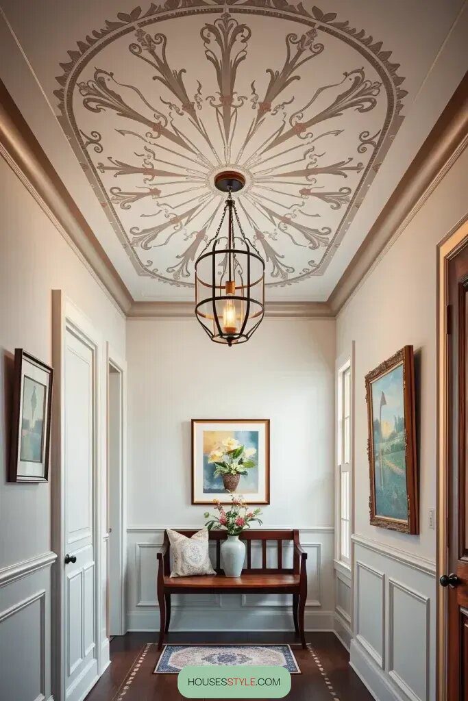 Dramatic Hand-Painted Ceiling Accents