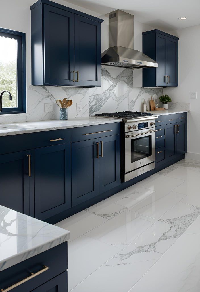 2. Navy Shaker Cabinets Done Right
