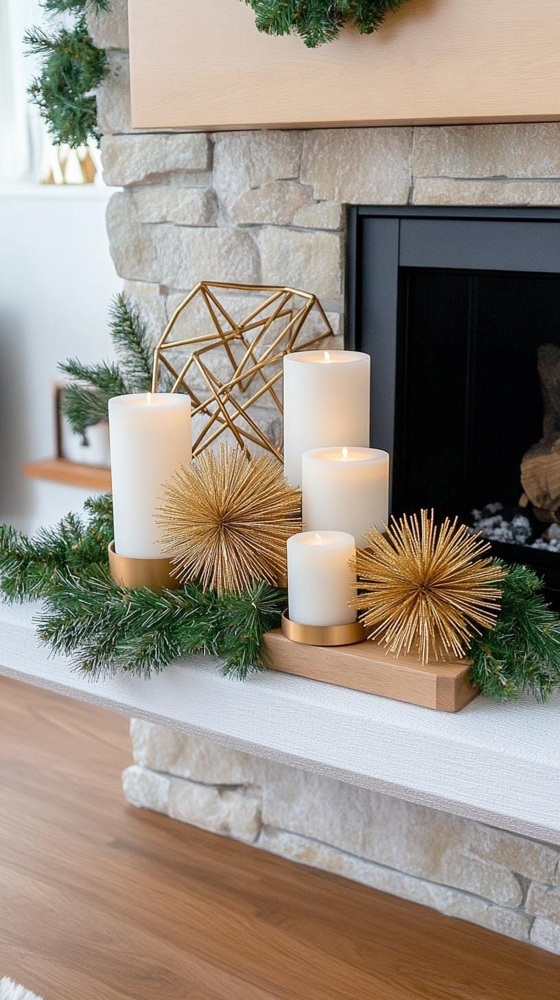 14. Modern Geometric Mantle Decor