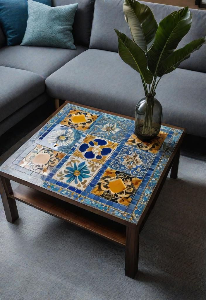 20. Tiled Boho Coffee Table Ideas