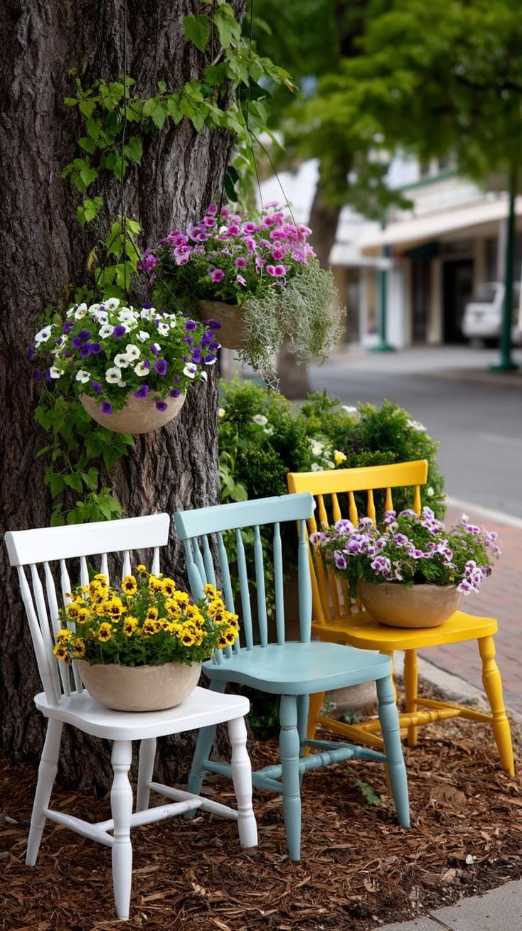 15. Mismatched Chairs Repurposed as Planters - photo 2